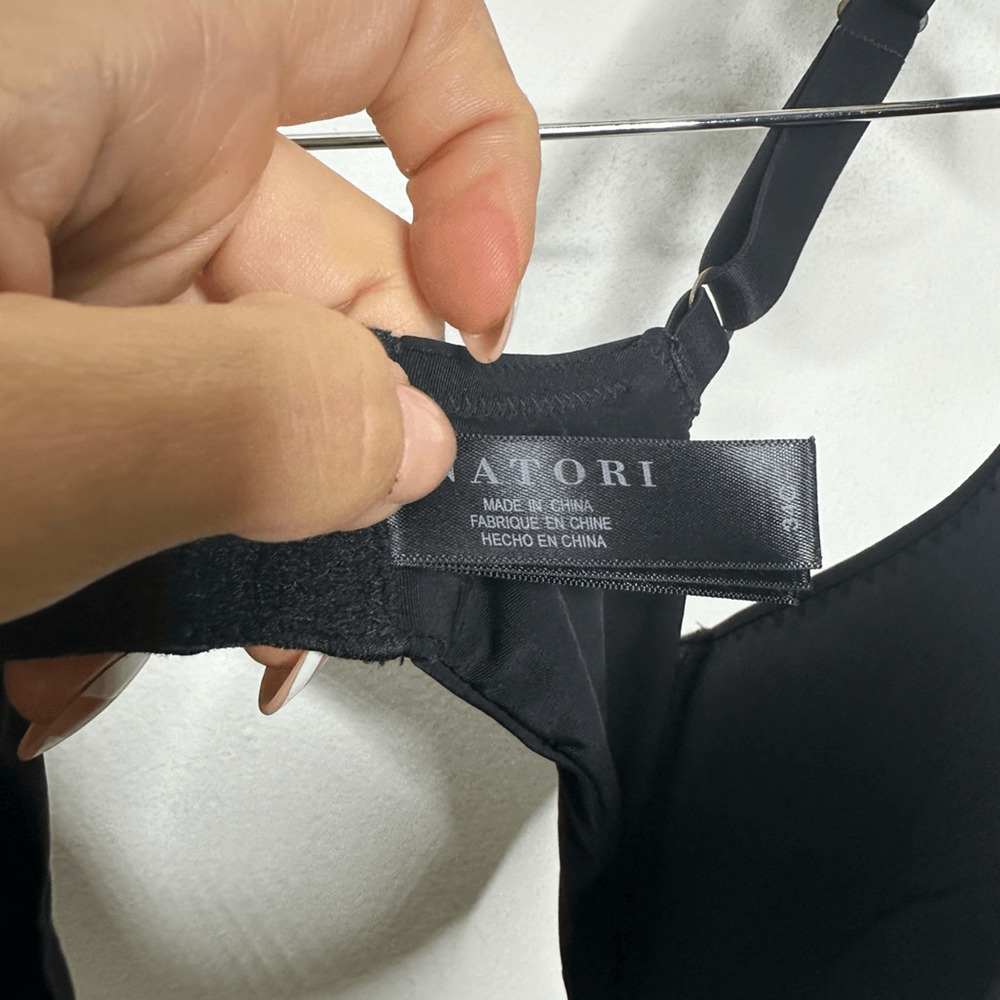 Natori PURE LUXE CUSTOM COVERAGE CONTOUR UNDERWIRE BRA BLACK smooth womens 34C - Picture 4 of 6